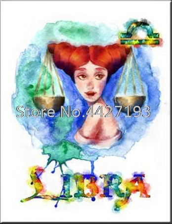 

New 5D Diamond Painting Cross Stitch Kits Libra girl Full Square Resin Rhinestone Home Decor Diamond Mosaic Embroidery Set Gift