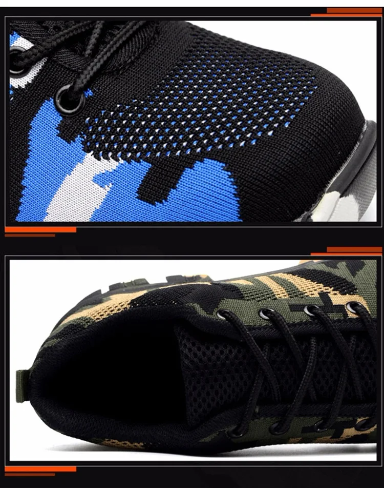 Men Safety Work Shoe Boots Fashion Camouflage Breathable Mesh Steel Toe Protective Shoes Labor Insurance Puncture Proof Shoes (6)