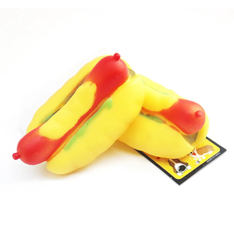 

1 Pc Rubber Pet Toy Sausage Hamburger Reflected Sound Toys Pet Dog Bite Toys Levert Dropship jouet chien #3