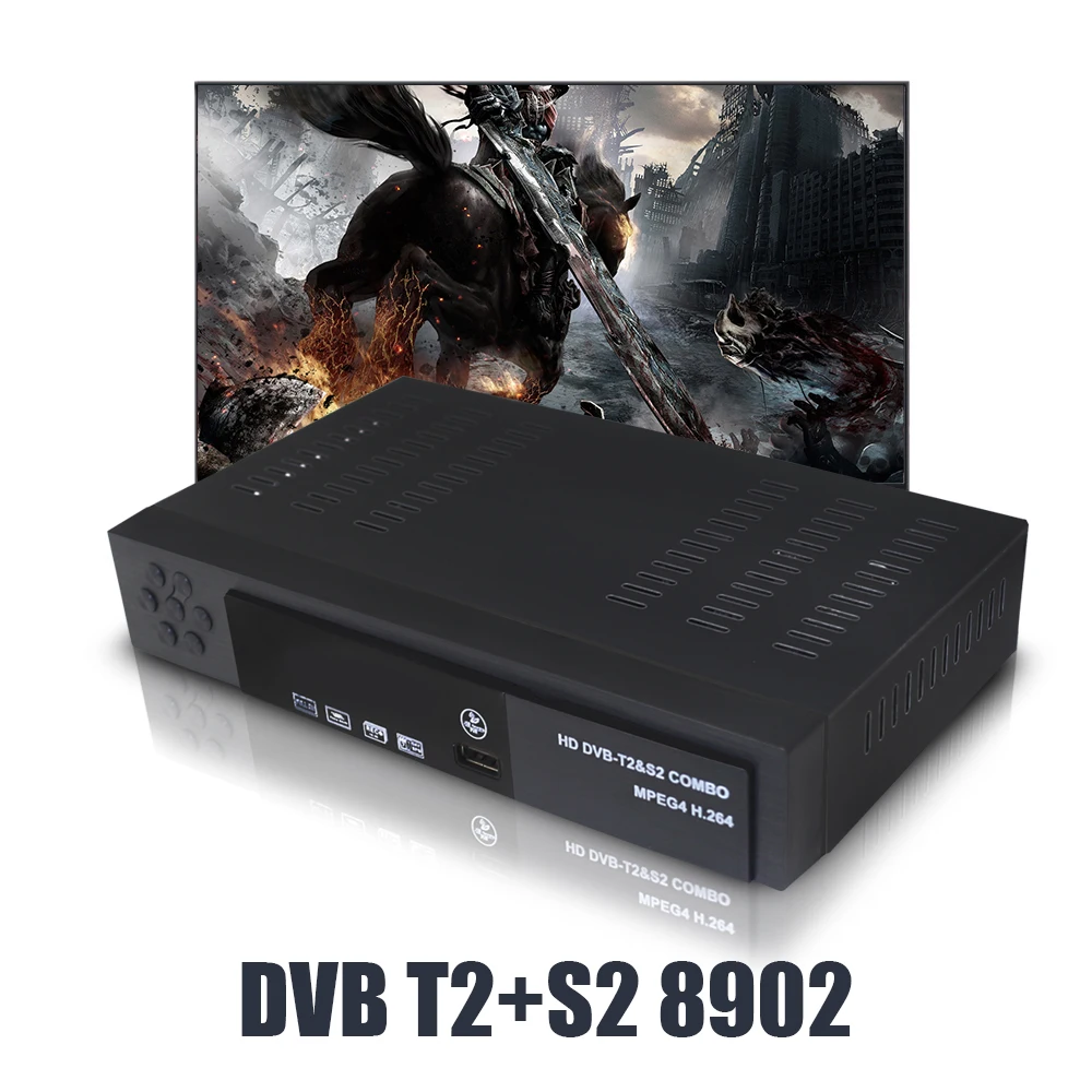 Fully HD 1080P Digital Terrestrial Satellite Receiver DVB-T2 S2 Combo TV Tuner + Wifi With 1 Year Cccam Support IPTV Youtube AC3