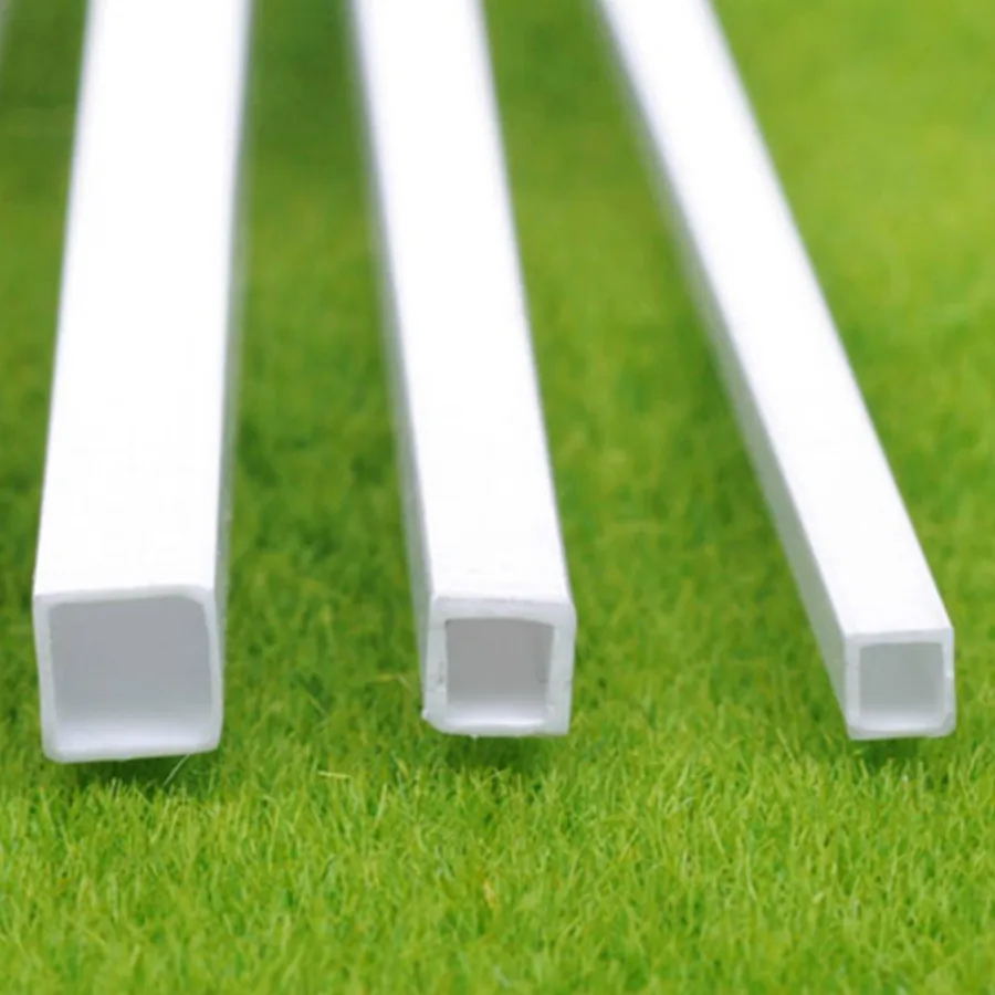 Goedkoop 100 stks 3mm 4mm 5mm 6mm ABS plastic vierkante buis 50 cm lengte schaal model plastic ronde bouwmateriaal
