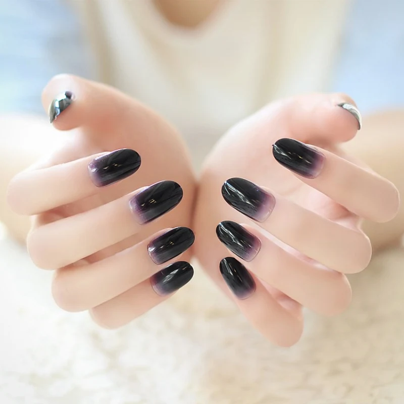 

Gradient False Nails Gradient Full Cover Acrylic False Nail Tips Glue Fake Fingernails