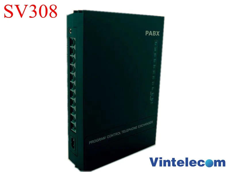 

Hot sell Mini PABX / PBX / Telephone System VinTelecom SV308 office phone system support 3 external Lines / 8 Ext.