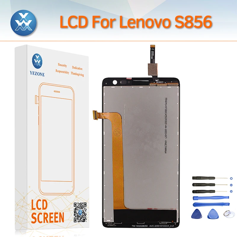 100% AAA Класс 5 ''Mobile телефон ЖК-дисплей для lenovo S856 с Сенсорный экран планшета