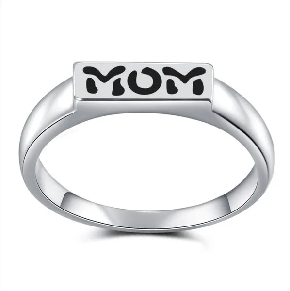 

New Arrival Promotion Sale Mommy Rings 925 Silver Simple Seal Rings for Mom Gifts Jewelry