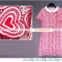 Красные цветы Тюлевая ткань водорастворимые кружево вышивка сетки ткань свадебное платье ткань DIY аксессуары для одежды шторы