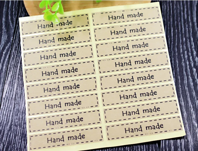 Hand made Scrapbooking Kraft Paper Labels Envelopes Packaging Seals Sticker DIY For Cake Box Wrapping Baking Decor 1 Lot =16 Pcs
