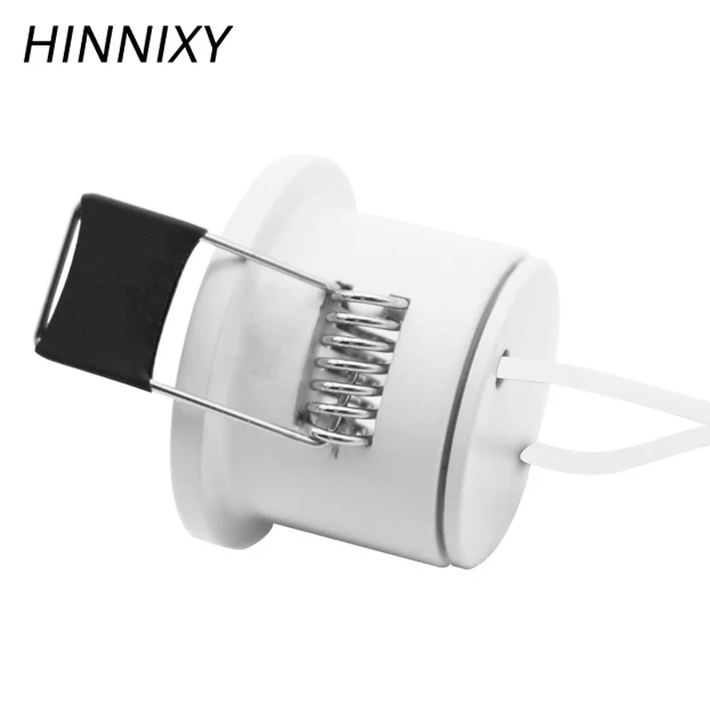 Hinnixy светодиодный мини Dimmable СИД Downlights дистанционного Управление белое пятно лампы 27 мм выреза для Размеры 1,5 W 110 V-220 V шкаф для помещения свет