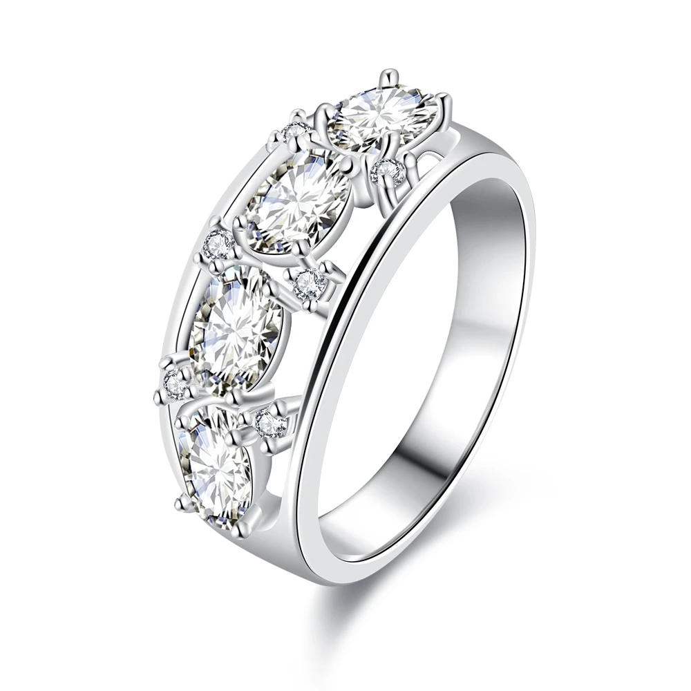 Top Selling 925 Sterling Silver Ring CZ Cubic Zirconia