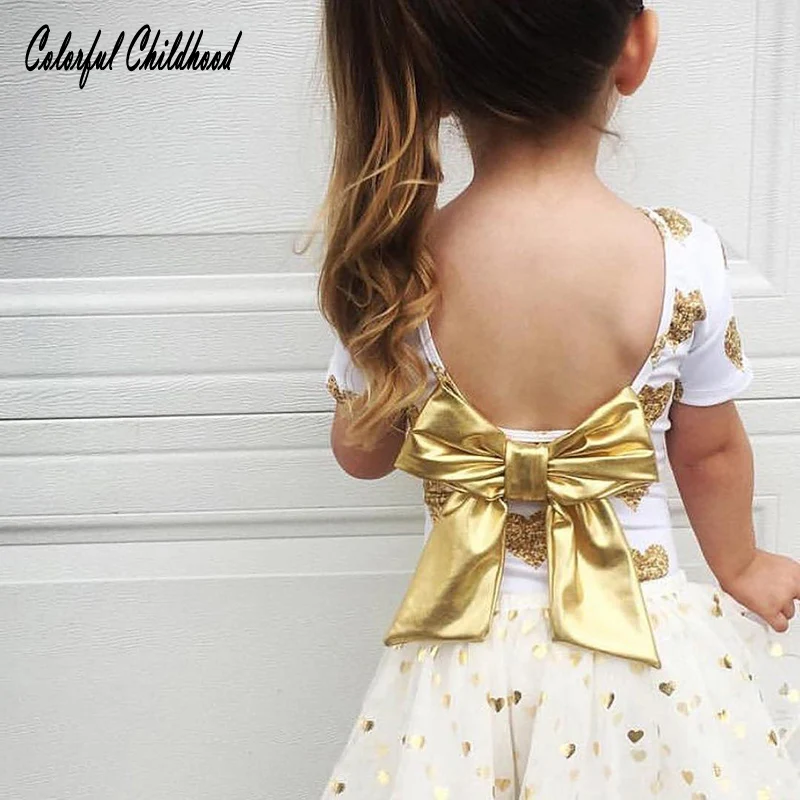 

Colorful Childhood Baby girl bodysuit Newborn Heart Print bodysuits little girls Big Bow overalls Infant girls Outfits for 6-24m