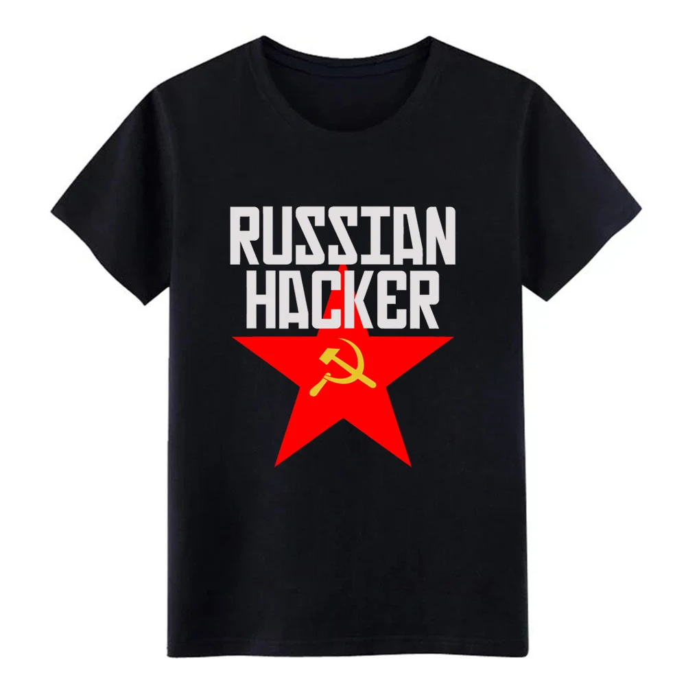 

russian hacker t shirt printed cotton Round Collar Trend Graphic Building Summer Style Original shirt