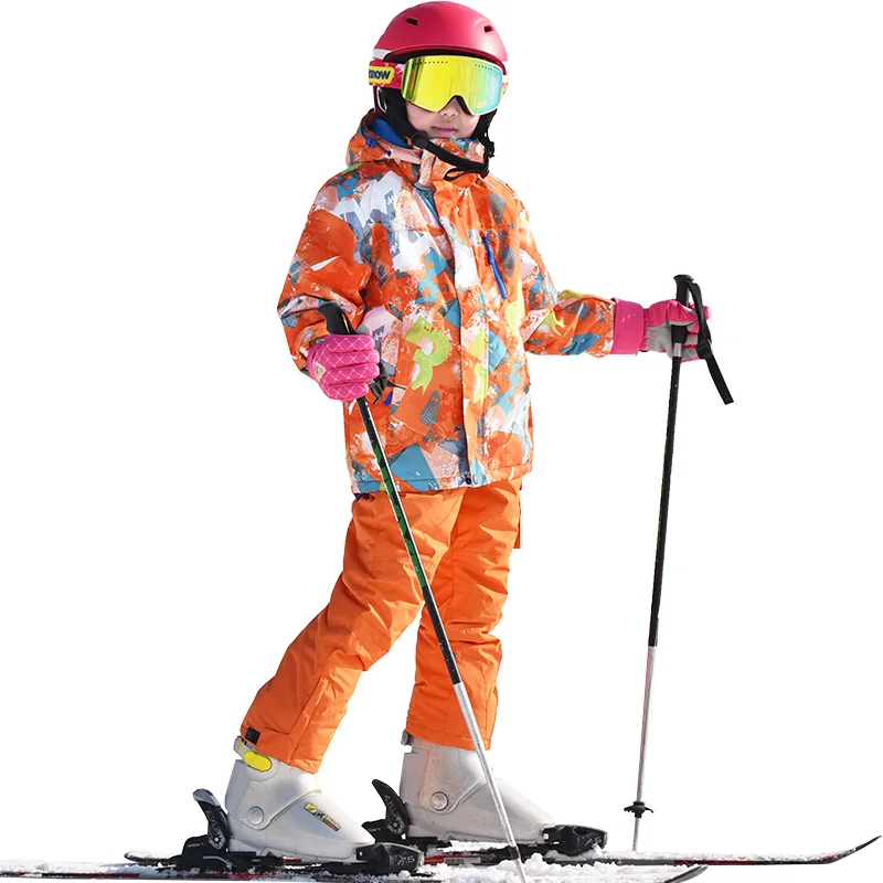 Ski suit for girls Windproof Waterproof Winter jacket and pants Children boys snow set outdoor -30 warm thicken snowboard suit цена Ski suit for girls Windproof Waterproof Winter jacket and pants Children boys snow set outdoor -30 warm thicken snowboard suit цены онлайн