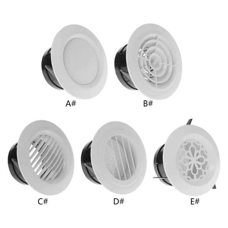 1 Pc White ABS Air Vent Extract Valve Grille Round Diffuser Ducting Ventilation Cover 100mm