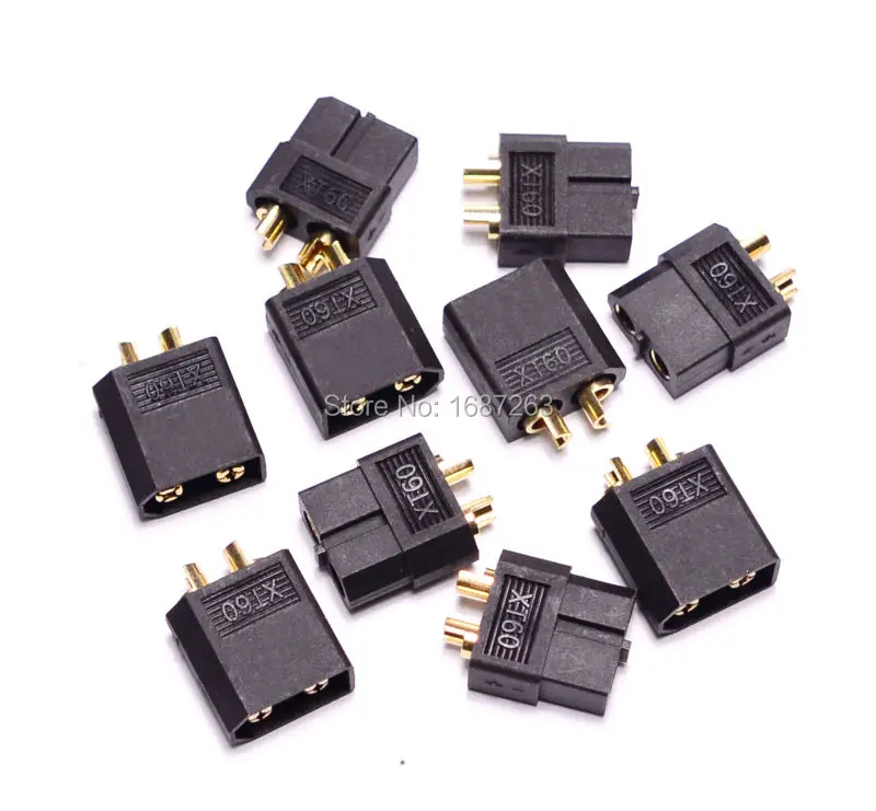 

Black XT60 Male Female Bullet Connectors Plug For RC Quadcopter Multicopter Helicopter Li-on Battery