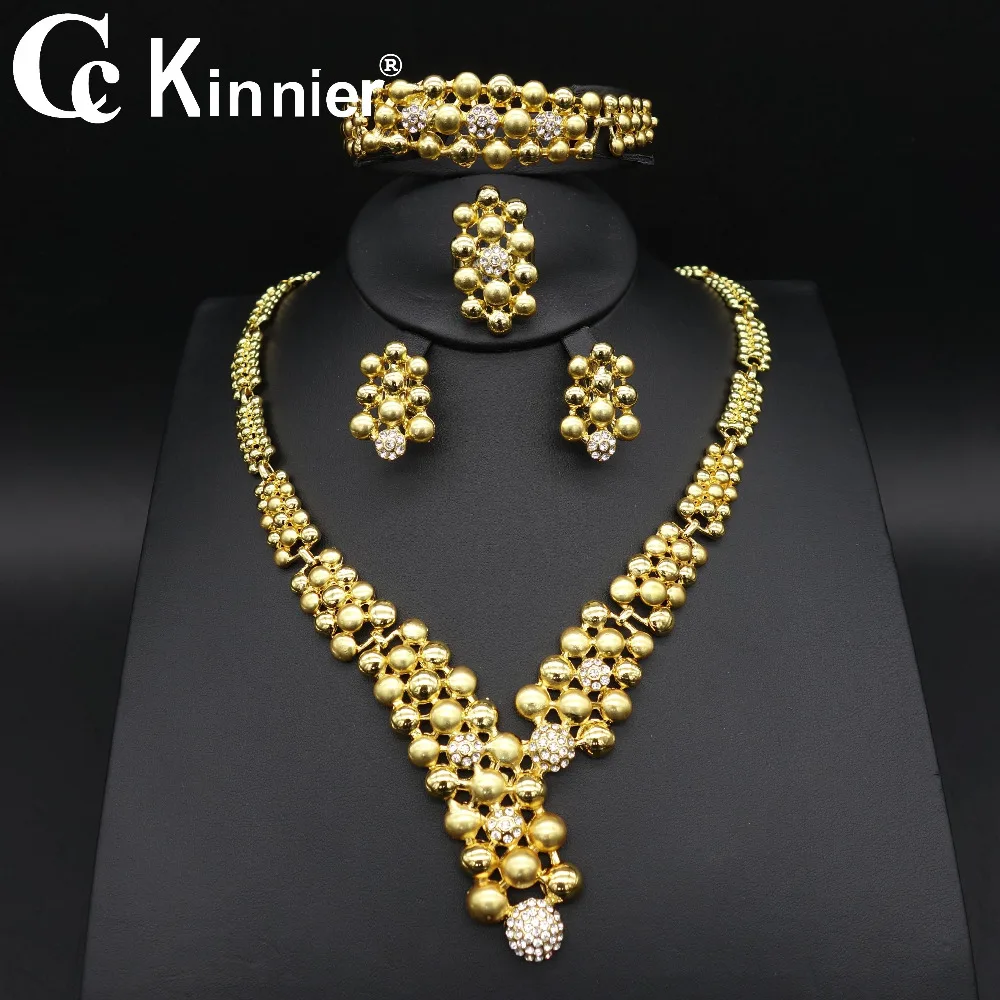 

2019 new fashion Wedding engagement crystal African Dubai bridal bridesmaid jewelry set for women necklace earrings