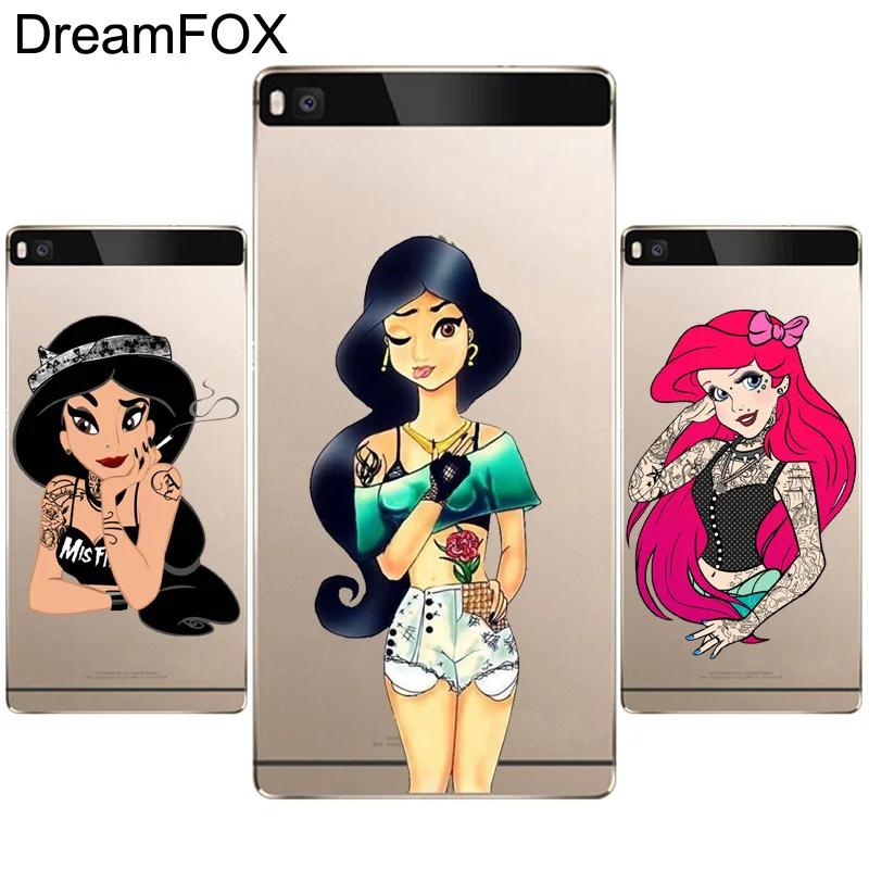 DREAMFOX L095 таттон принцесса девушки панк Мягкий ТПУ силиконовый чехол для huawei P8 P9 P10