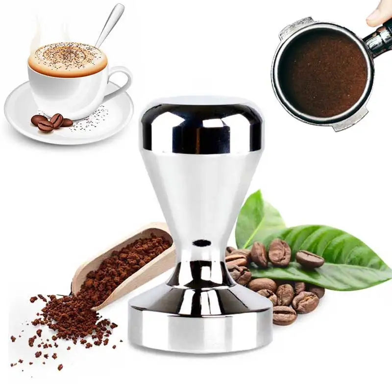  Coffee Barista Espresso Tamper 51mm Base Clear Body Stainless Steel Press  