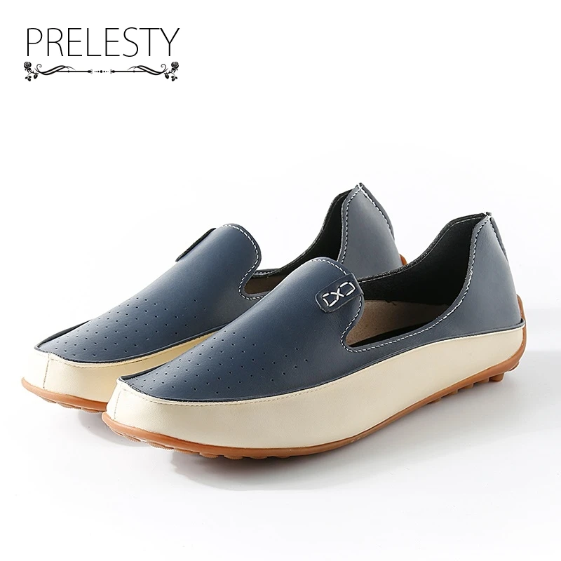 

Prelesty Big Size Spring Autumn Men Luxury Brand Driving Shoes Breathable Leather Flats Loafers Casual Slip On Footwear Male