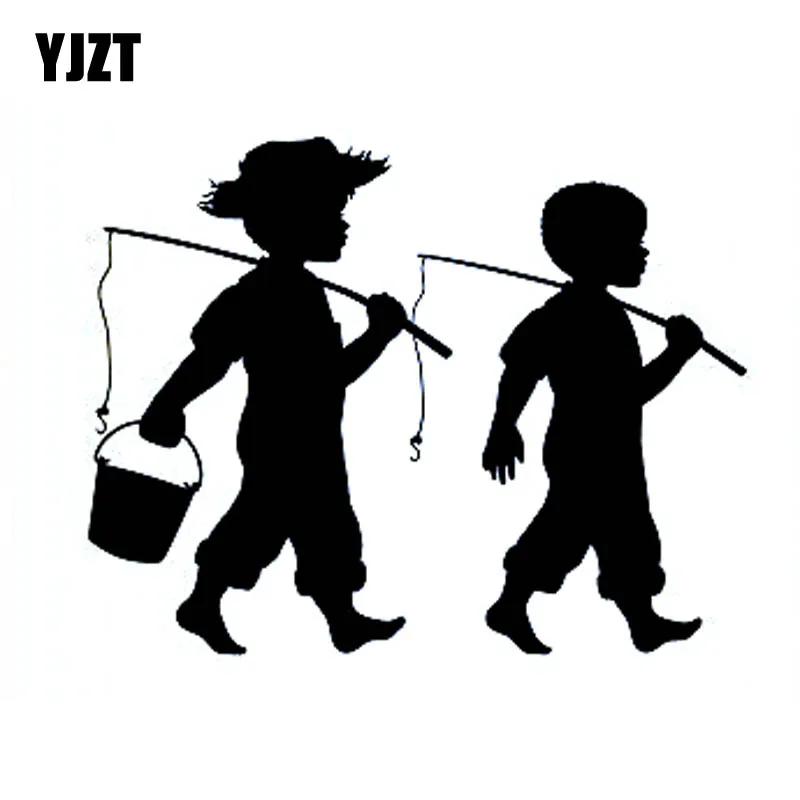 Download YJZT 14cm*11cm Fun Little Boys Going Fishing Fish Kids ...