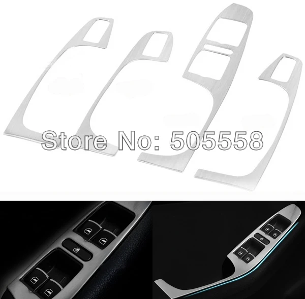 

DOOR WINDOW SWITCH PANEL TRIM STICKER COVER STAINLESS STEEL FOR VW VOLKSWAGEN JETTA MK6 CAR ACCESSORIES
