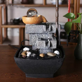 110V - 240V Europe Mini Fountain Water Features Feng Shui Crystal Ball Lucky Desktop Office Water Cycle Ornament Birthday Gift 110V - 240V Europe Mini Fountain Water Features Feng Shui Crystal Ball Lucky Desktop Office Water Cycle Ornament Birthday Gift