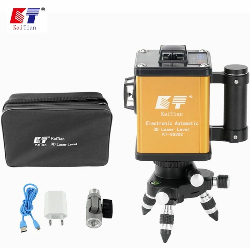 

KaiTian Laser Level 360 Battery with Outdoor Electronic Automatic 12 Lines Self-Leveling 520nm Nivel laser Beam Line Tools Level