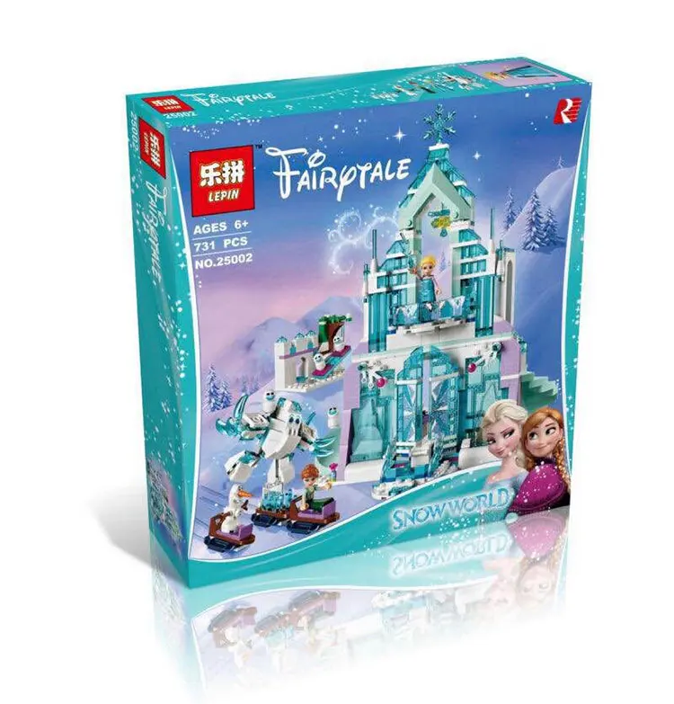 Model building kits compatible with lego city Elsa s Magical Ice Castle 3D font b blocks