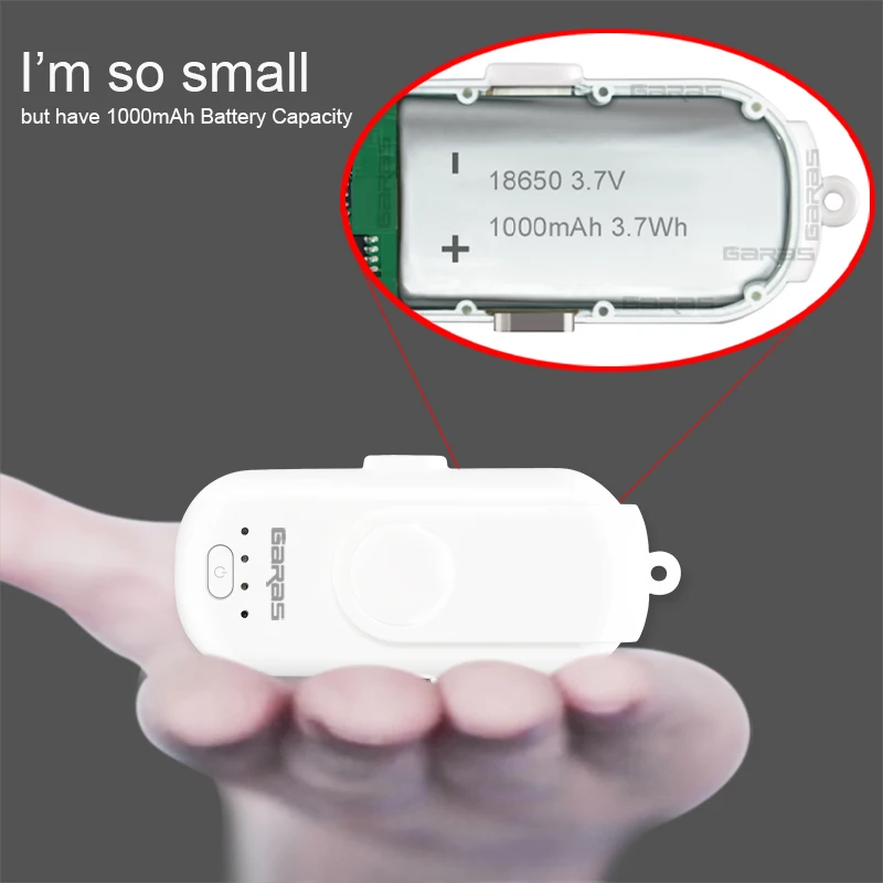 GARAS Magnetic Power Bank For iPhone/Micro USB/Type C 1000mAh Mini Magnet Charger Power Bank 18650 For iPhone/iPad/Xiaomi/LG
