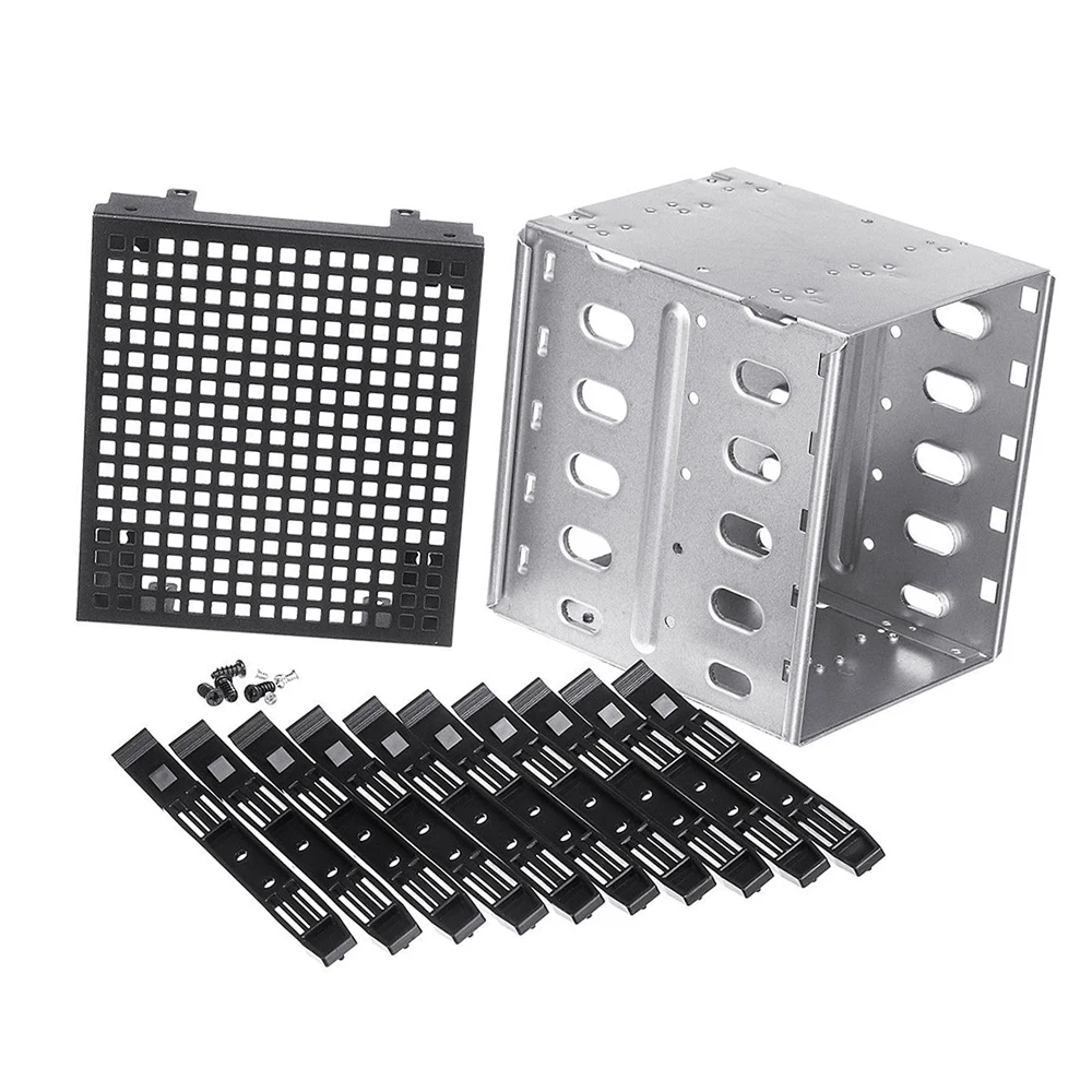 Wholesale 5.25" to 5x 3.5" SATA SAS HDD Cage Rack Hard Drive Tray Caddy