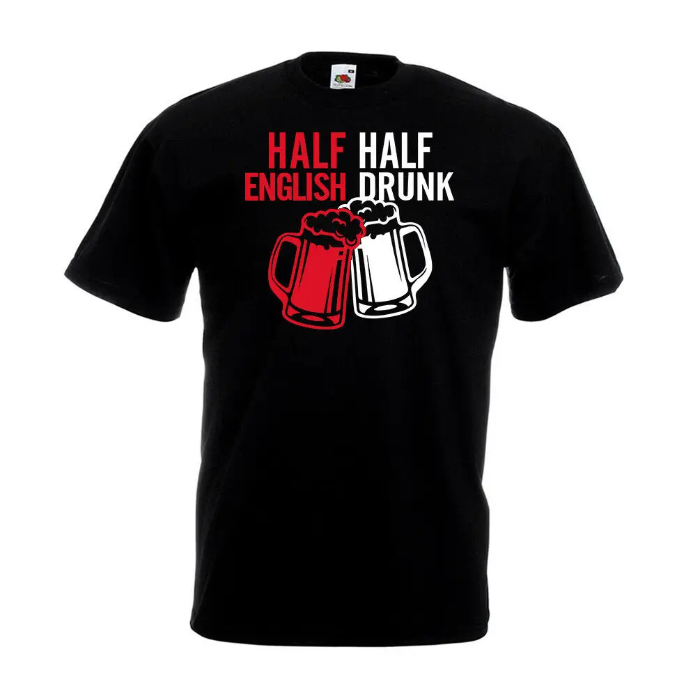 نصف الإنجليزية نصف سكران تي شيرت حزب الرجبي انجلترا الكريكيت البيرة هدية نصف الإنجليزية نصف سكران تي شيرت حزب الرجبي انجلترا الكريكيت البيرة هدية