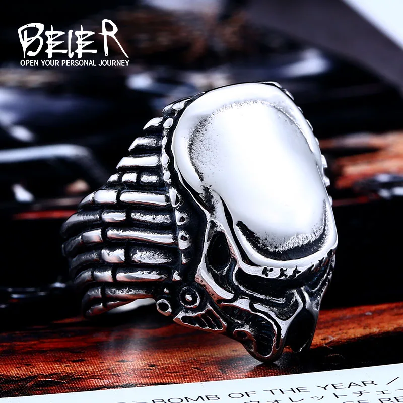 

Beier new store 316L Stainless Steel ring top quality man movie style predator fashion Jewelry BR8-217