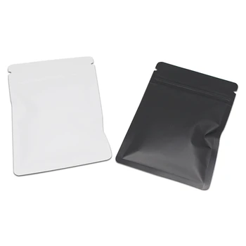 

DHL Aluminum Foil Zip Lock Flat Nuts Snacks Packaging Bag For Party Favors Matte White/Black Resealable Food Storage Mylar Pouch