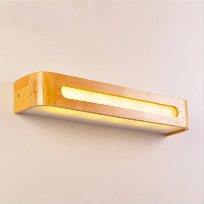 

Modern Minimalist Bedside Led Wall Lamp Creative Wooden Bedroom Kitchen Study Wall Sconce Lamp Free shipping