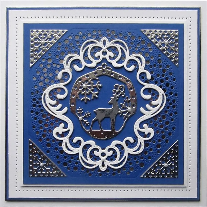 

Ufurty lace frame deer Metal Cutting Dies Stencils For DIY Scrapbooking Paper Card Decorative Craft Embossing Cuts New 2019