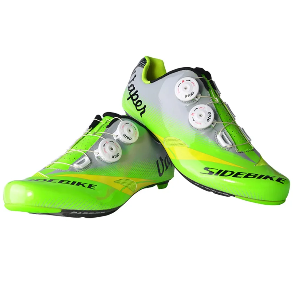 green cycling shoes