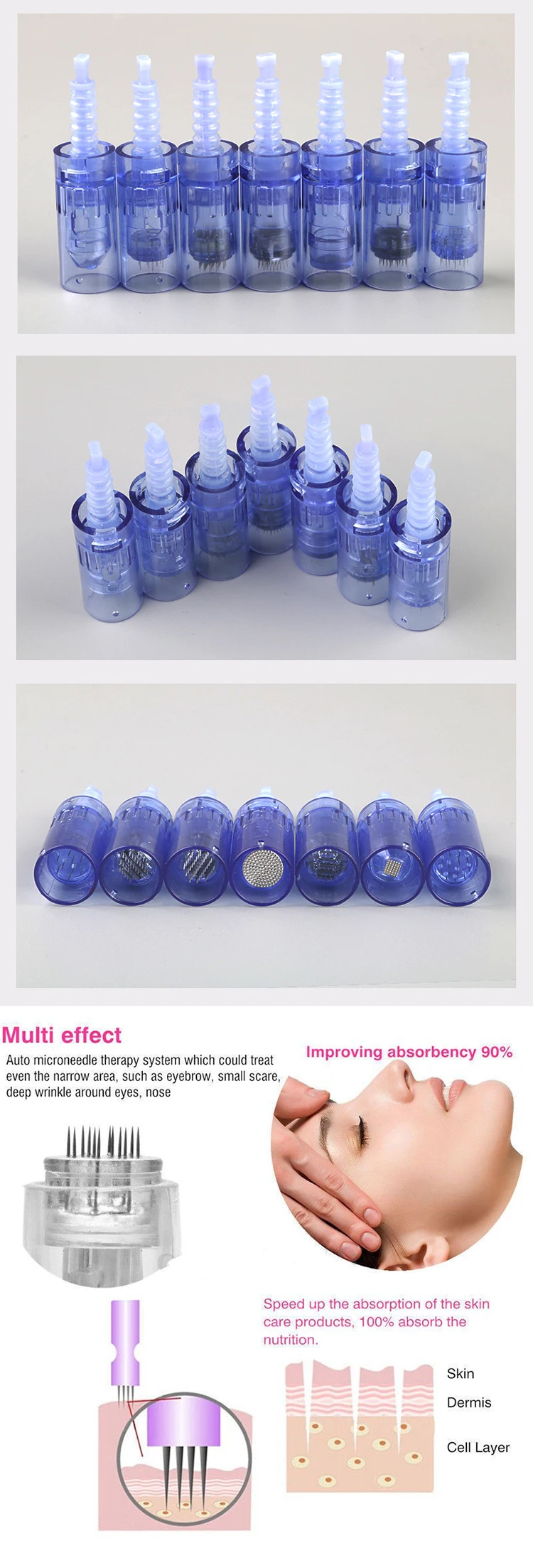 10pcslot Dr Pen A6 1 3 5 7 9 12 36 42 pins Nano Needle Cartridge For MYM Derma Pen Auto Microneedling Electric Derma Pen2