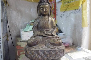 

14 Tibet Buddhism Old Temple Copper Bronze Bodhisattva Kwan-Yin GuanYin Goddess