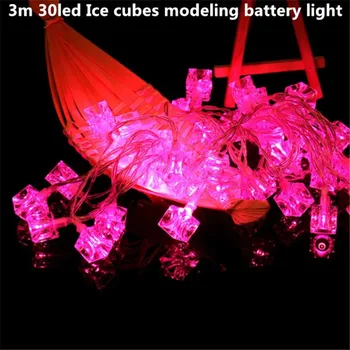 

3m 30led ice cubes 3AA battery led string light operated holiday decoration lamp festival christmas outdoor waterproof lighting