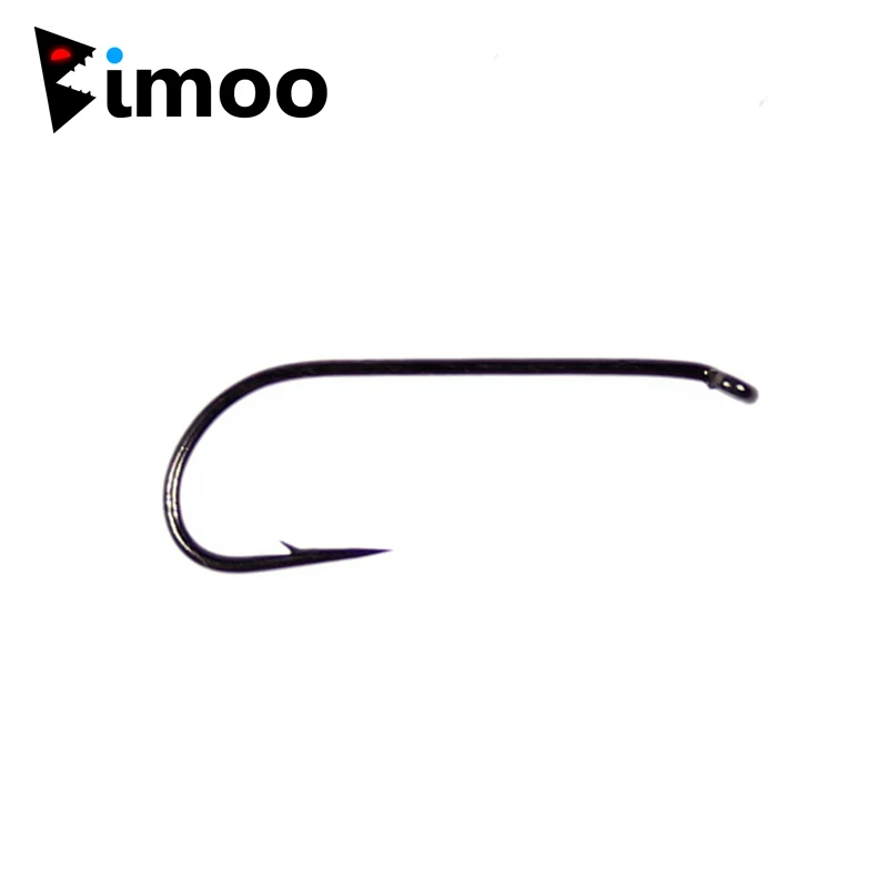 

Bimoo 100PCS #8 #12 #20 Dry Fly Hook Japan Strong & Sharp Dry Fly Tying Hooks Black Nickle for Trout Fishing