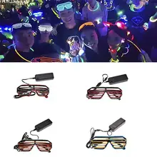 DJ Bright Glasses EL Wire Fashion Neon LED Light  Glow Rave Costume Party Blinds Glasses Fluorescent Dance Performances Bar 