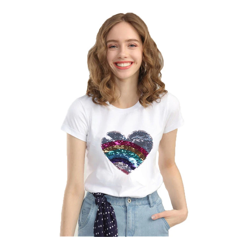 Prajna Love Heart Patches Прошитые Двухсторонние цветные нашивки для одежды радужная