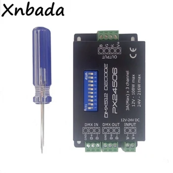

DMX512 PX24506 Decoder Driver Led Controller Amplifier For RGB Led Strip Light DC12/24V