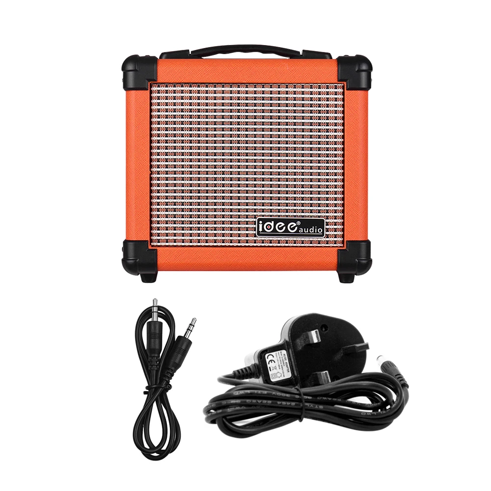 

IDEEAUDIO MA-1 10 Watt Portable Desktop Electric Guitar Speaker Amplifier with Two Adjustable Channels Combo Amp Orange UK Plug