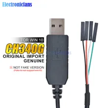 Original 1 m ch340g ch340 usb para ttl serial baixar cabo converter adaptador de fio compatível win 7/8/10 para arduino raspberry pi