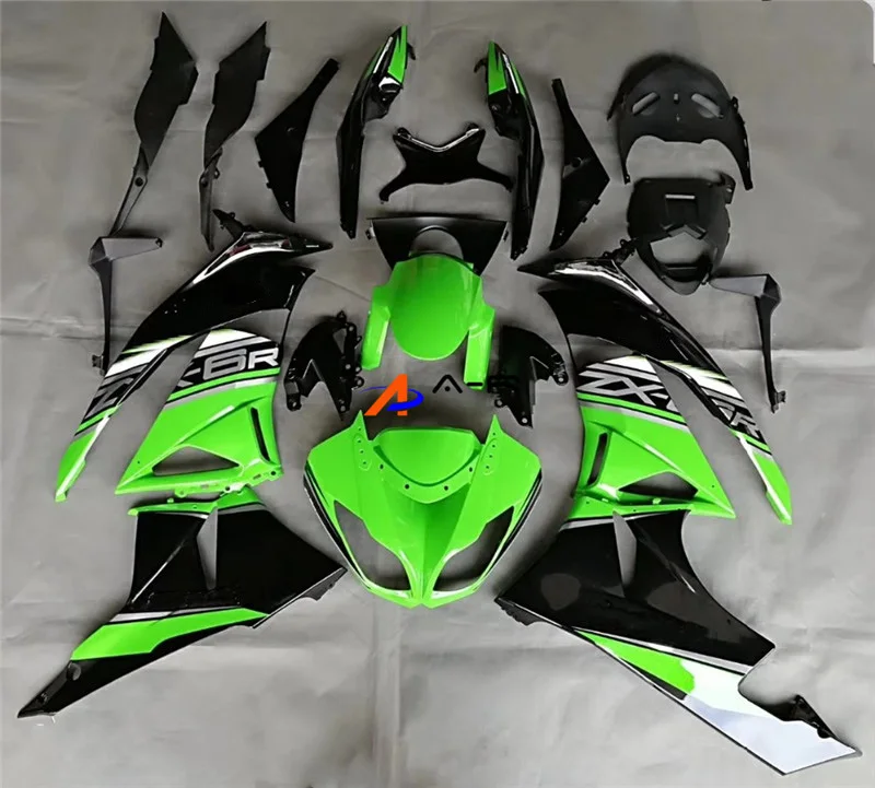 

Bodywork Fairing For Kawasaki Ninja ZX6R ZX-6R ZX636 2009 2010 2011 2012 ZX 6R 636 Injection Mold Green Black Fairings Cowling