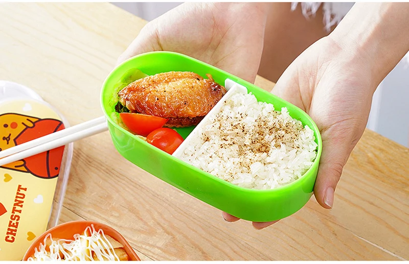 Высокое качество 600 мл экологичный Ланч-бокс пластик Bento коробки контейнер для еды столовая посуда Ланчбокс столовые приборы для пикника малыш