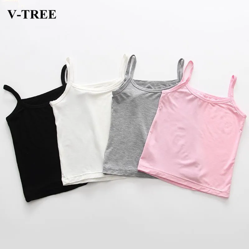 

Kids Underwear Model Cotton Girls Tank Tops Candy Colored Girls Vest Children Singlet Tops Undershirt for 2-12 Years