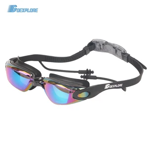 Goexplore Плавание ming очки для взрослых ясно Анти-туман УФ Защита Водонепроницаемый Плавание очки с беруши спортивные очки Для мужчин Для женщин