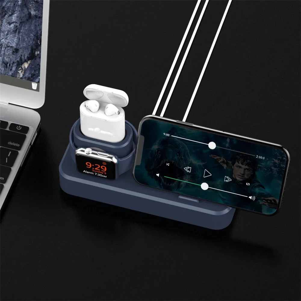 SZYSGSD 3 в 1 зарядная док-станция для iPhone XS Max XR X 8 7 зарядное устройство держатель для Apple Watch Airpod зарядное устройство Подставка 38 42 44 мм