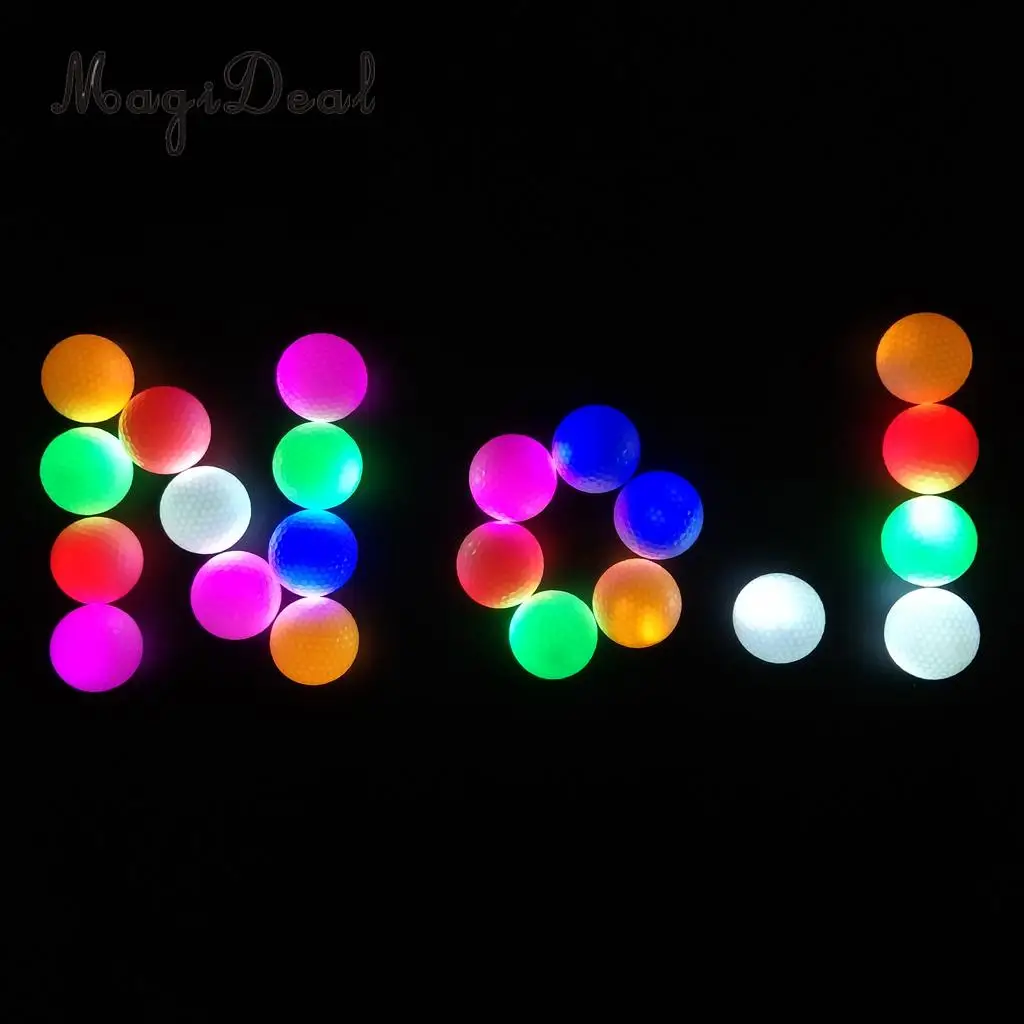 MagiDeal 6 Pieces Glow In Dark LED Light Up Golf Ball Official Size Tournament Ball ( 6 Colors)
